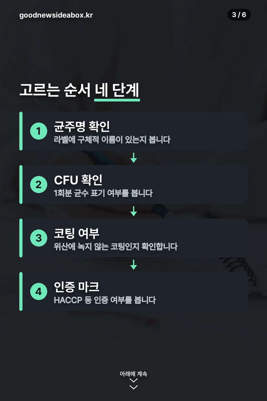 고르는 순서 네 단계
