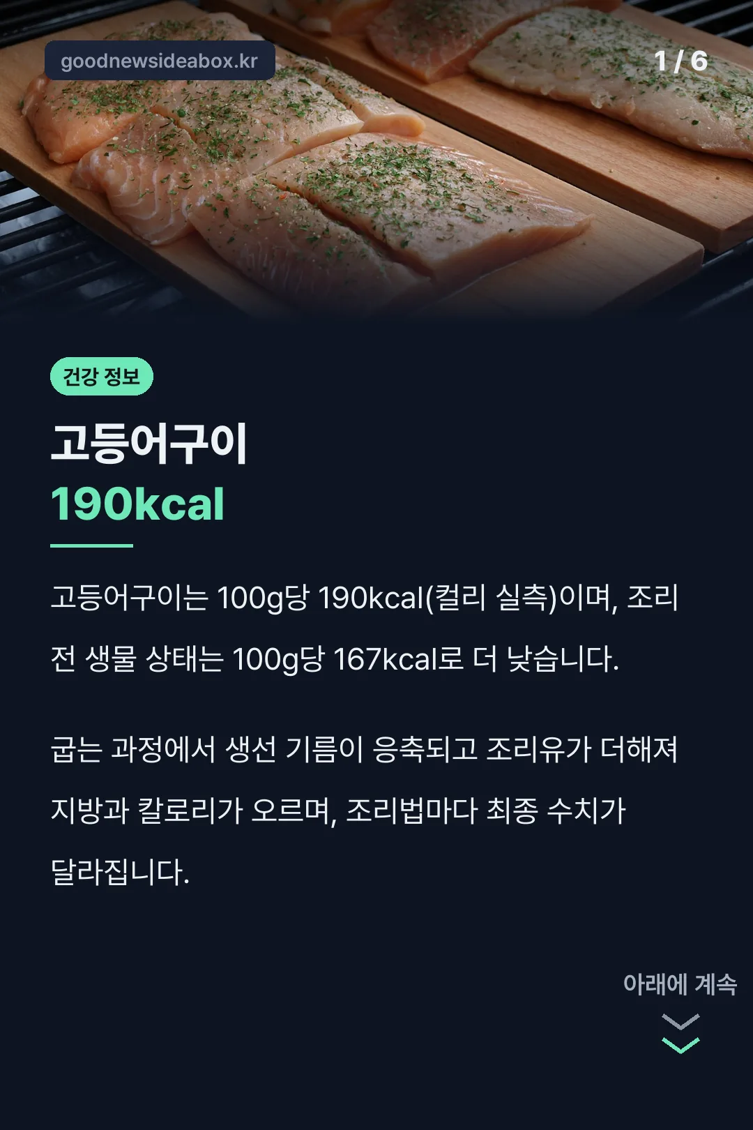 고등어구이 190kcal