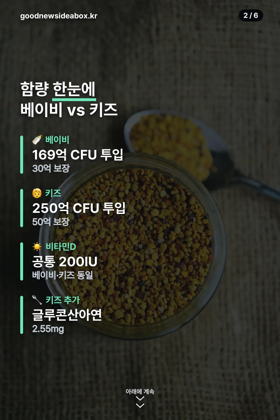 함량 한눈에 비교