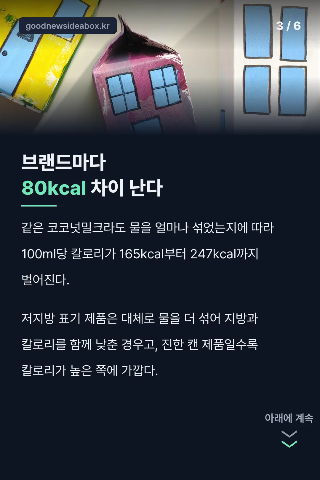 브랜드별 칼로리 80kcal 차이