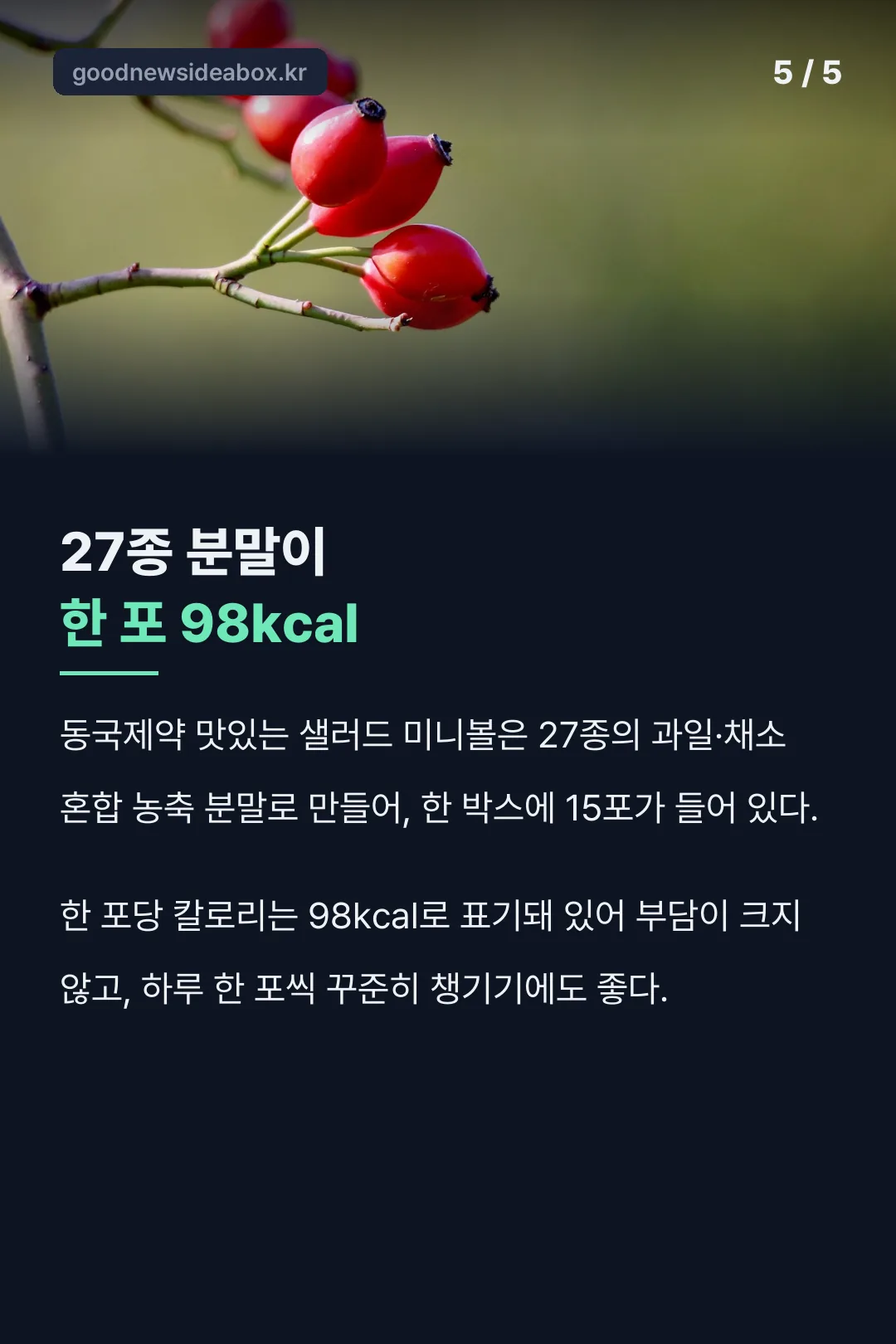샐러드 미니볼 구성