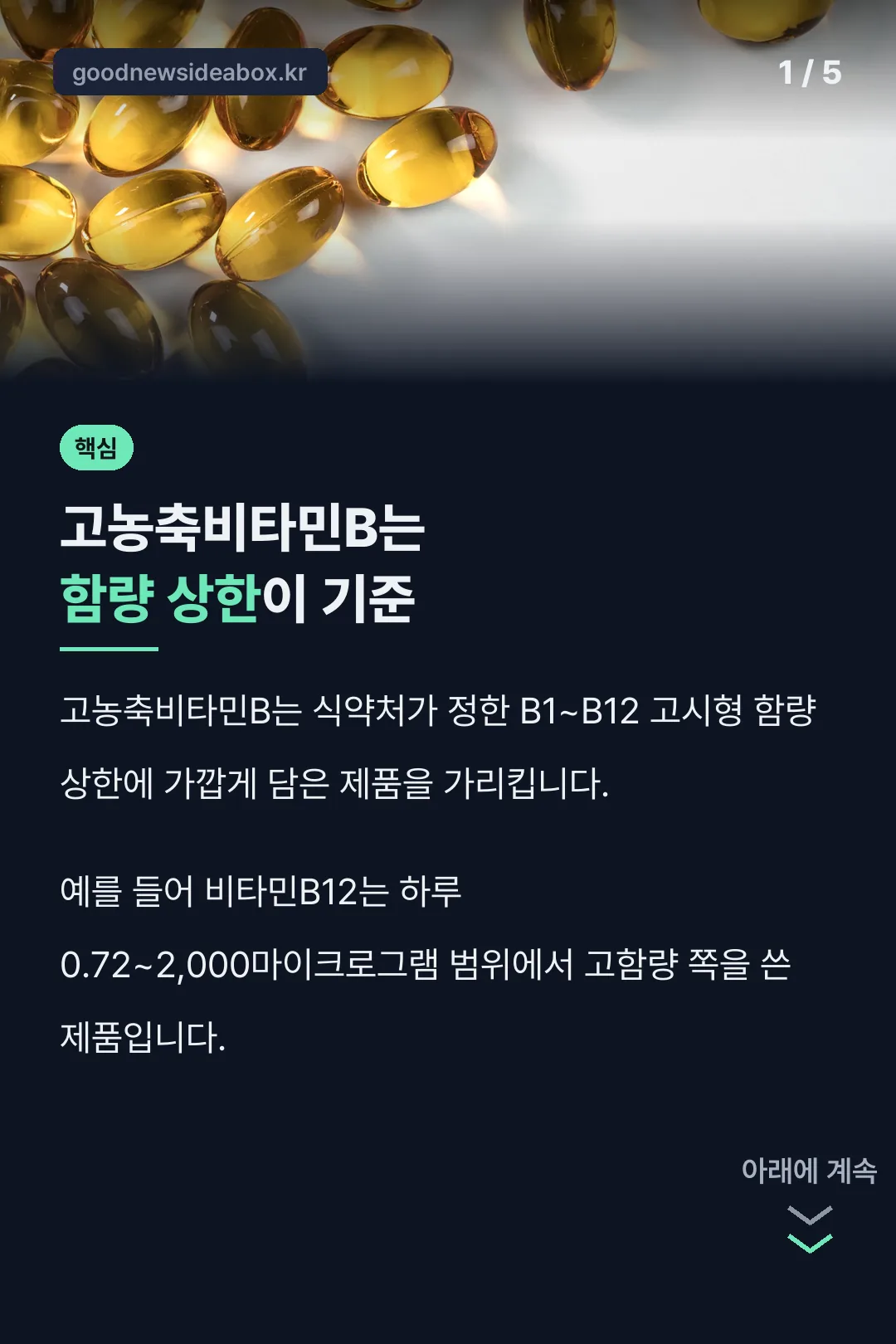 고농축비타민B 핵심 정리