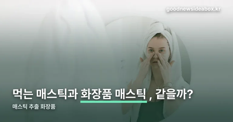 매스틱 추출 화장품 정리 썸네일
