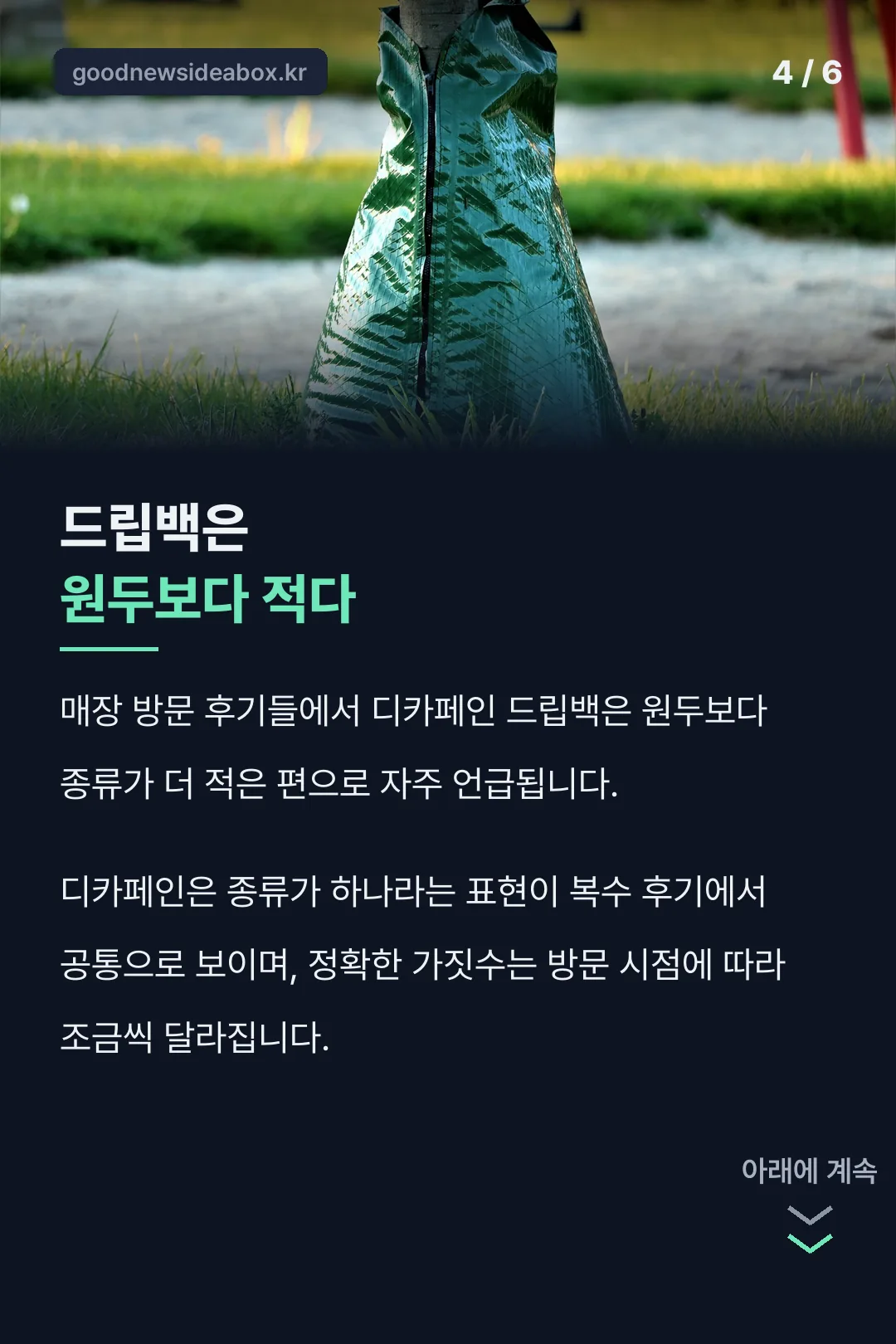 드립백 종류 안내