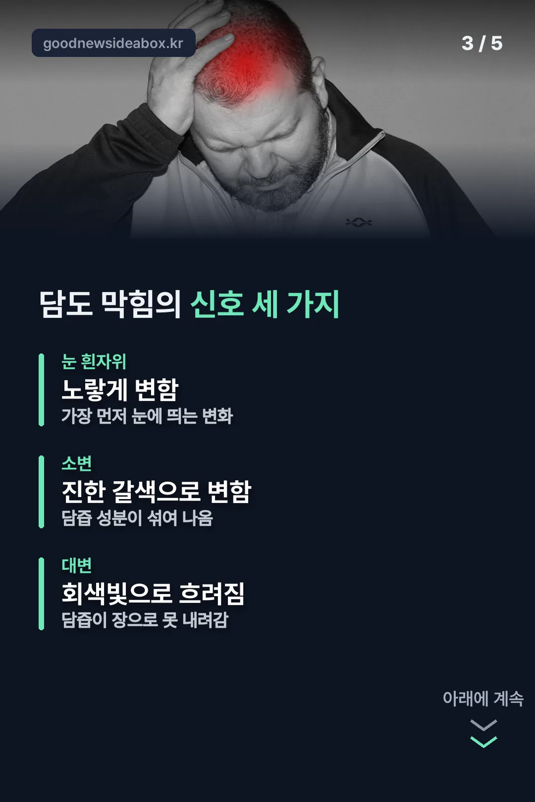 담도 막힘이 만드는 신호 세 가지